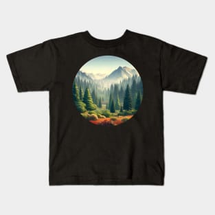 Low Poly Pine Forest Kids T-Shirt